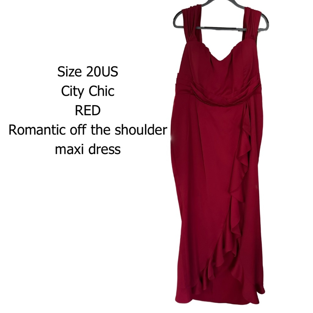 Romantic Full Length Red Gown CITY CHIC sz 20US